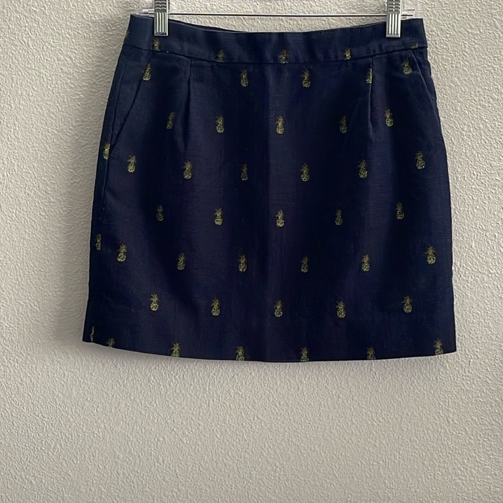 J. Crew Pineapple Print Basketweave Mini Skirt size 6